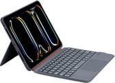 Toetsenbord Hoes Geschikt voor Apple iPad Air 11 inch (2026, M4/2025, M3/2024, M2) - Grijs - Casemania Split Keyboard Tablet Case met Touchpad - Afneembare Magnetische Silicone Smart Cover met Standaard - QWERTY Keyboard met Bluetooth Verbinding