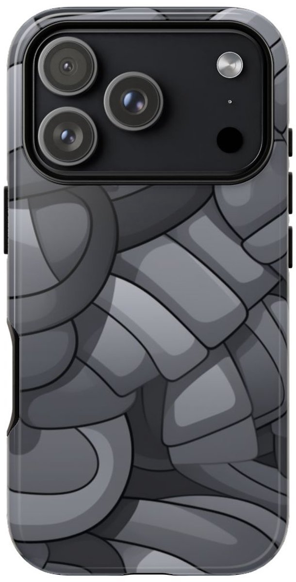 Grijs Abstract Buispatroon – Telefoonhoesje Geschikt voor iPhone 17 Pro