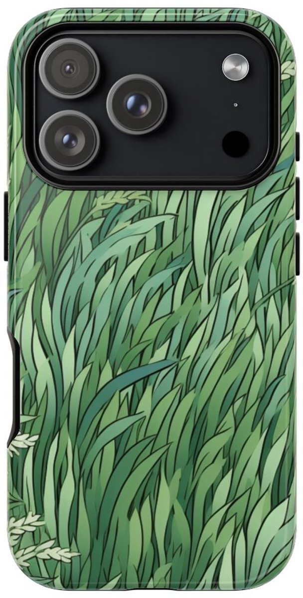 Weelderig Groen Graspatroon – Telefoonhoesje Geschikt voor iPhone 17 Pro