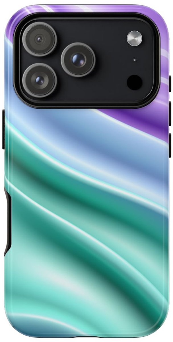 Zachte Pastelgolven met Glanzende Afwerking – Telefoonhoesje Geschikt voor iPhone 17 Pro