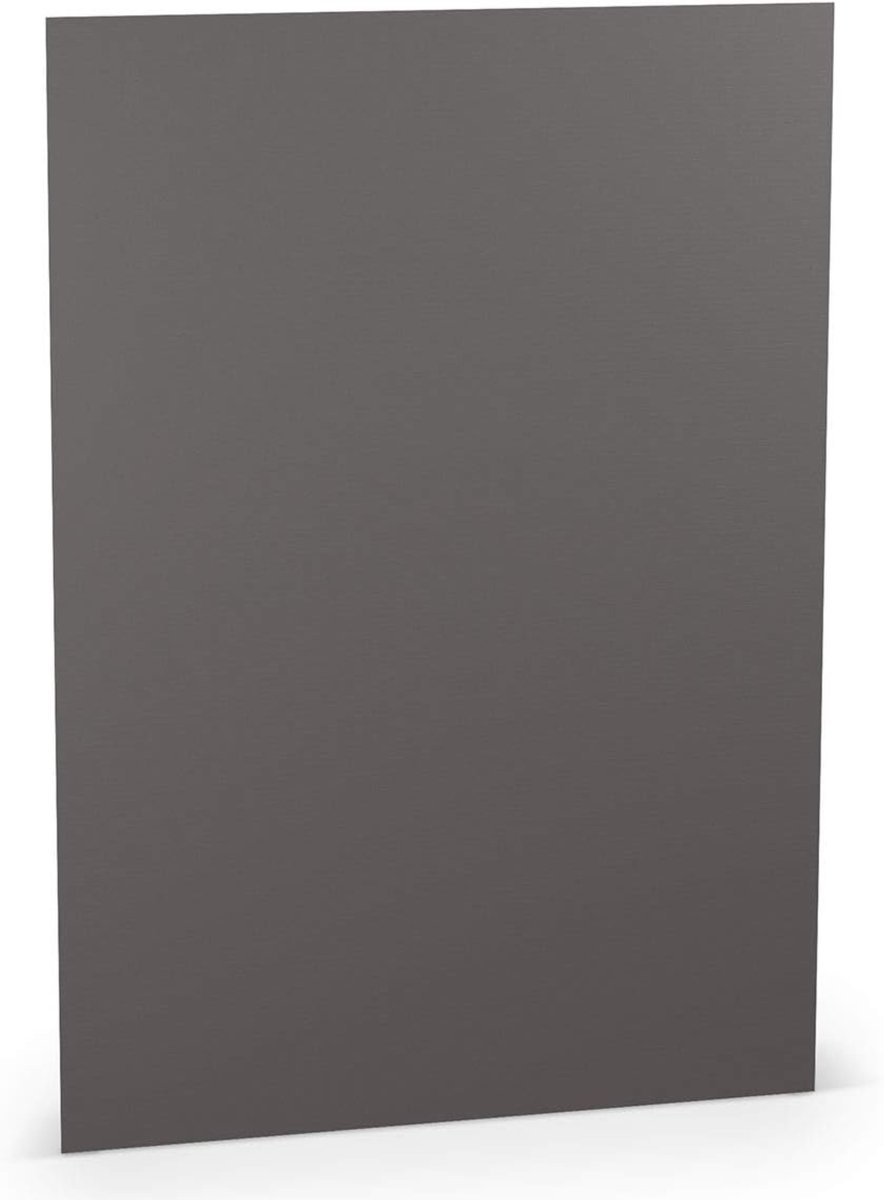 PAPERADO 50 vellen gekleurd papier DIN A4 - geribbeld leisteen donkergrijs 220 g/m², knutselpapier 29,7 x 21 cm voor schilderen, knutselen en afdrukken
