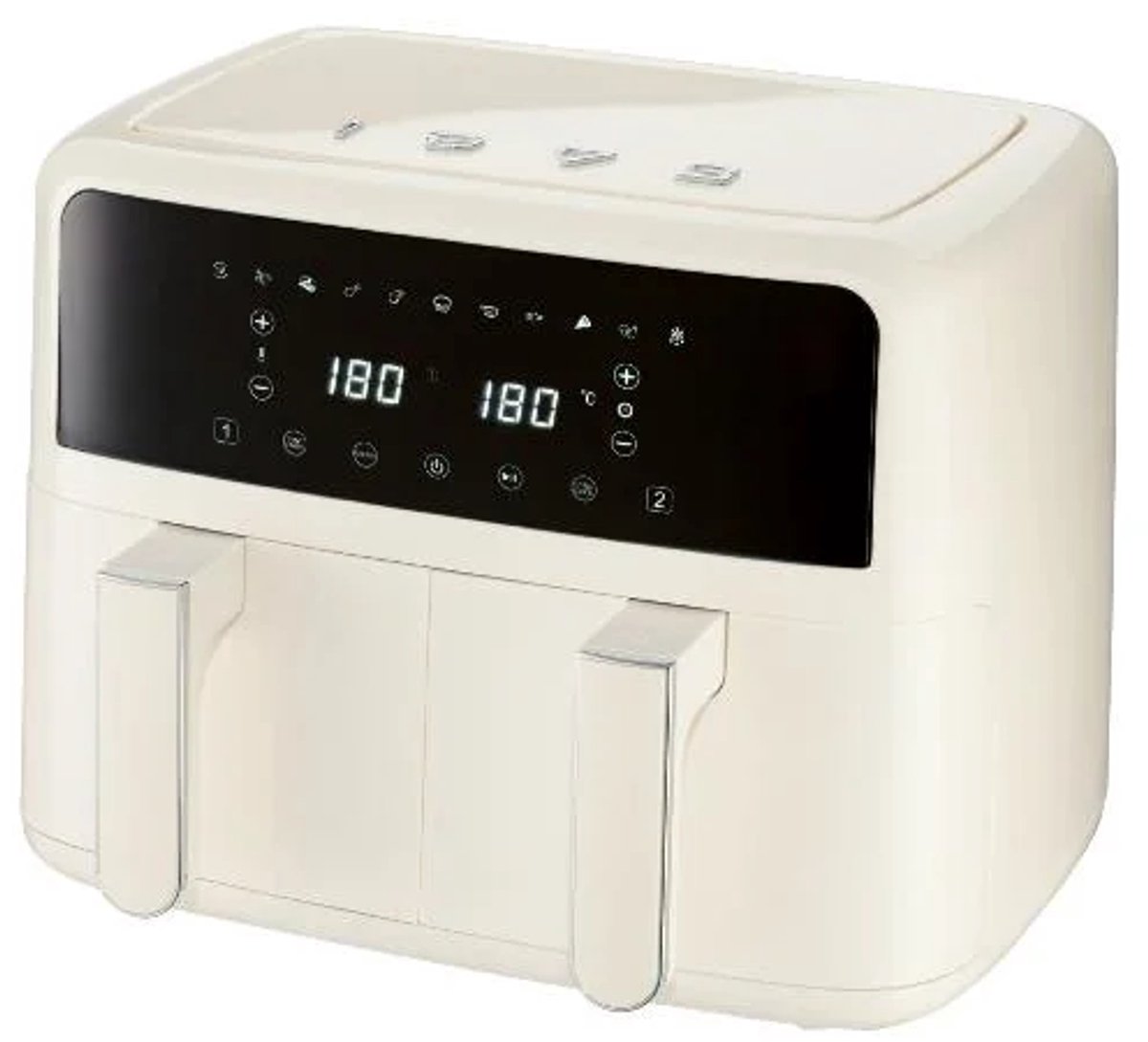SILVERCREST® Hetelucht friteuse - Heteluchtfriteuse - Airfryer - Vermogen: 2600 W - Inhoud: 2x 4,35 L - Temperatuur: 60/200 °C - Beige