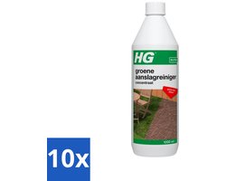 10 x HG - Tuin - Groene Aanslagreiniger - Concentraat - Binnen 36 Uur Resultaat - 1L - Groene Aanslag Verwijderen - Algengroei Verwijderen - Tuin Reinigen - Buitenoppervlakken Reinigen - Terras Reinigen