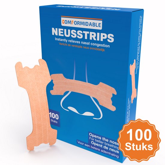 Comformidable Neusstrips 100 stuks – Neuspleisters - Anti Snurk - Snurken - Anti Snurk Strips - neusspreider - Nasal Strips