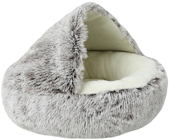 Panier pour animaux Flauschig - Café avec dégradé de couleurs - Peluche ultra douce avec Rebords surélevés pour un couchage sûr et confortable