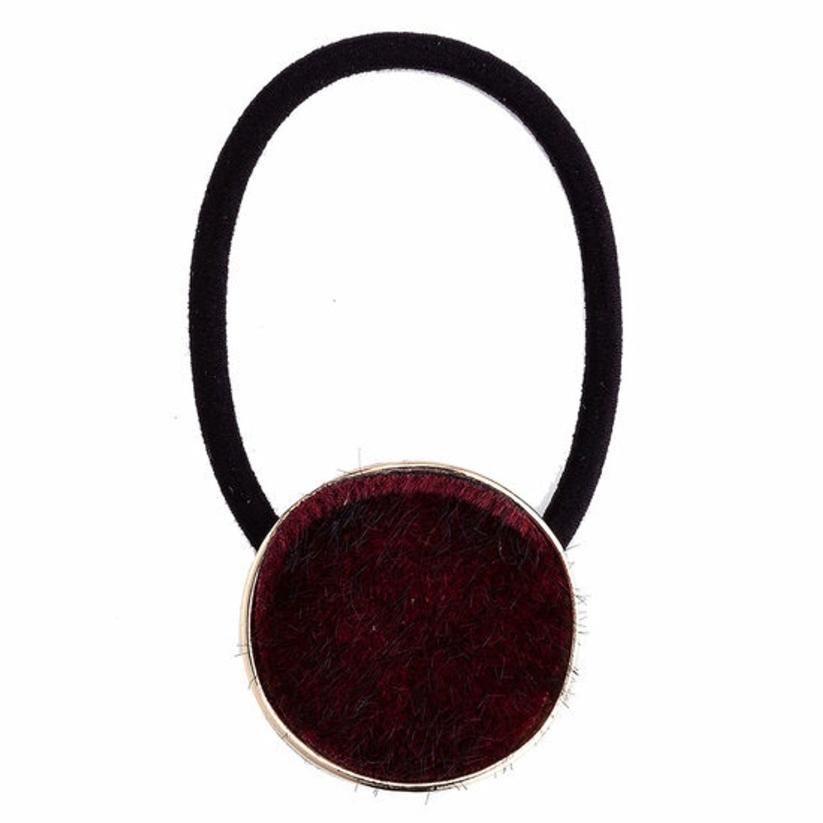 Haarsoires Haarelastiek – Cirkel 3cm - Metaal & Vilt - Rood Goud