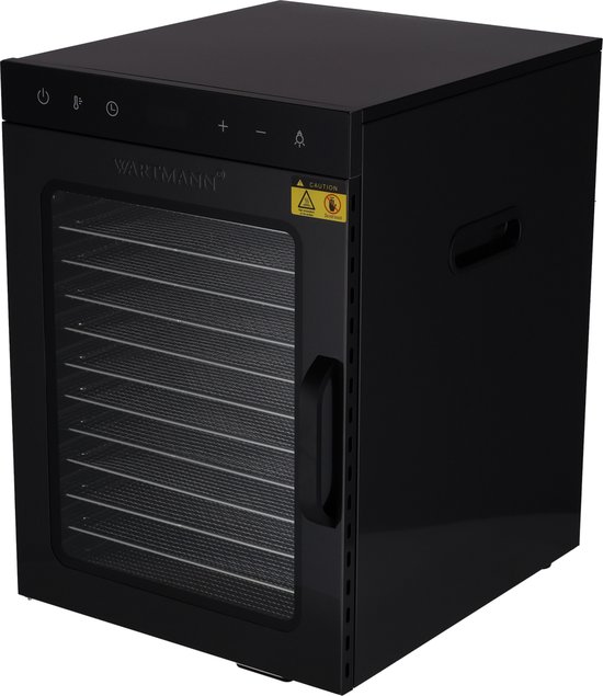 Wartmann Droogoven , voedseldroger, dehydrator / WM-2512 DH / 12 laden / zwart roestvrijstaal