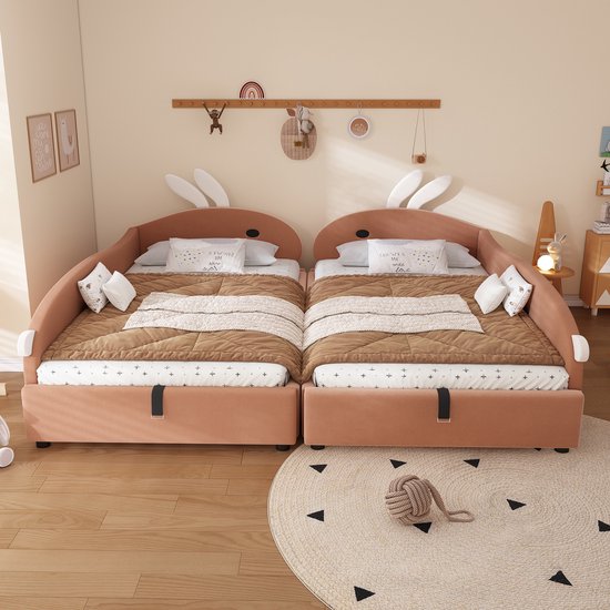Houten kinderbed wit 160x80 cm met barrière Houten kinderbed wit 160x80 cm met barrière