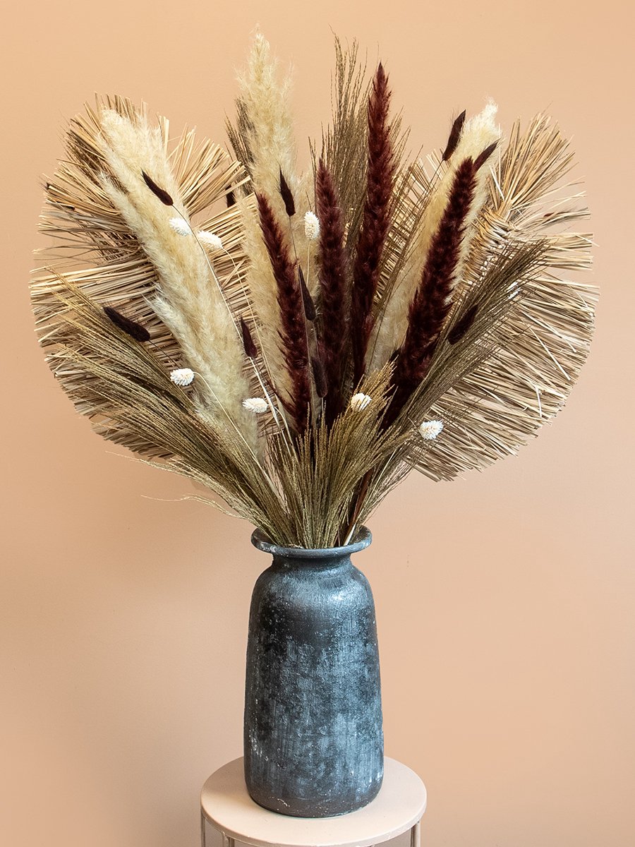 Roselin Deco Droogboeket Ibiza – Pampas Pluimen – Landelijk Droogbloemen Boeket 80 cm Bruin