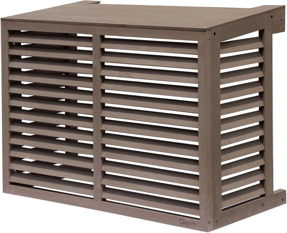 Airco omkasting houtcomposiet buitenunit – Warmtepomp ombouw – 1150 x 850 x 5750mm – Bruin