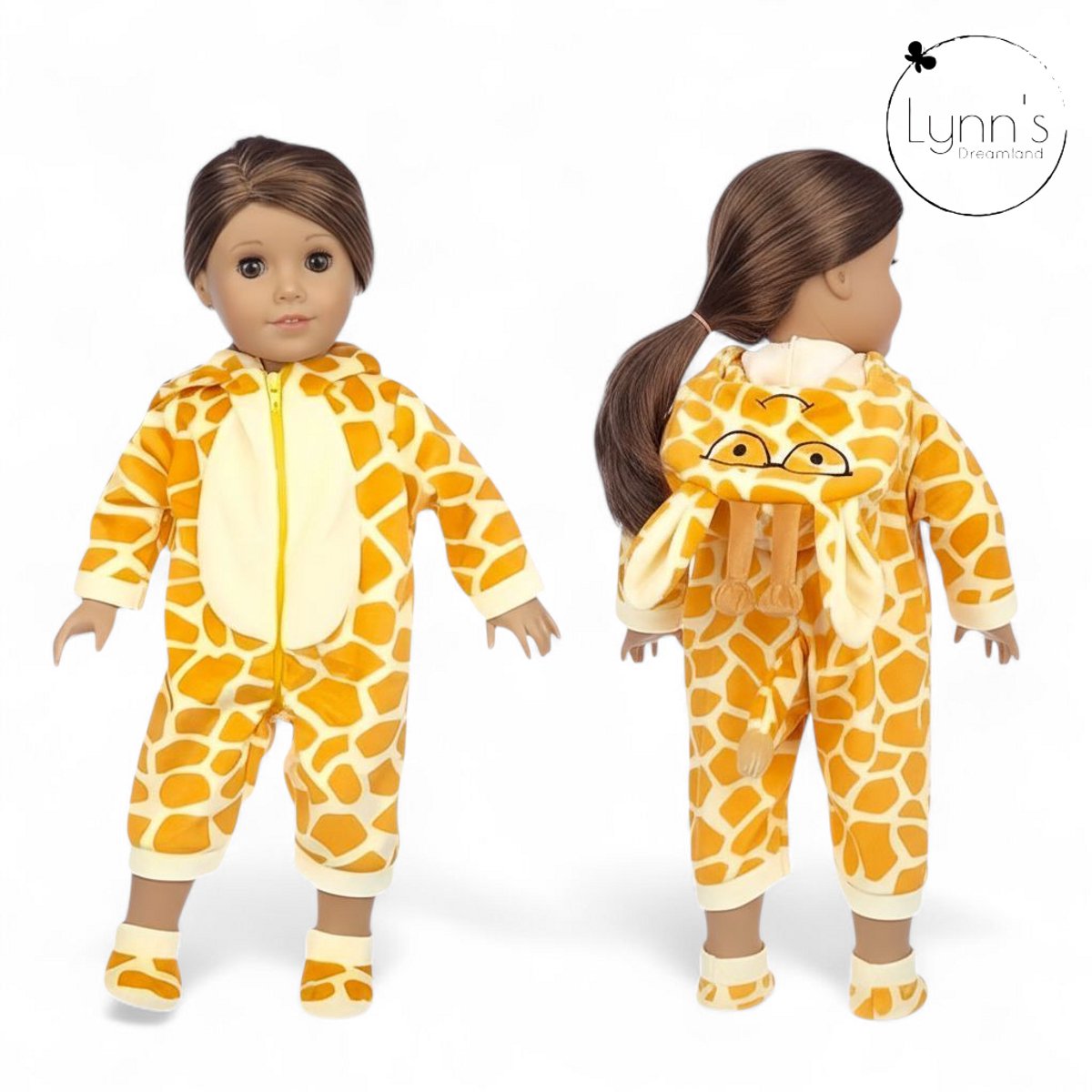 Poppenkleertjes voor babypop 43 cm - Gele giraffe onesie - In cadeauzakje - Poppenkleding set geschikt voor o.a. Baby Born pop — afbeelding 10
