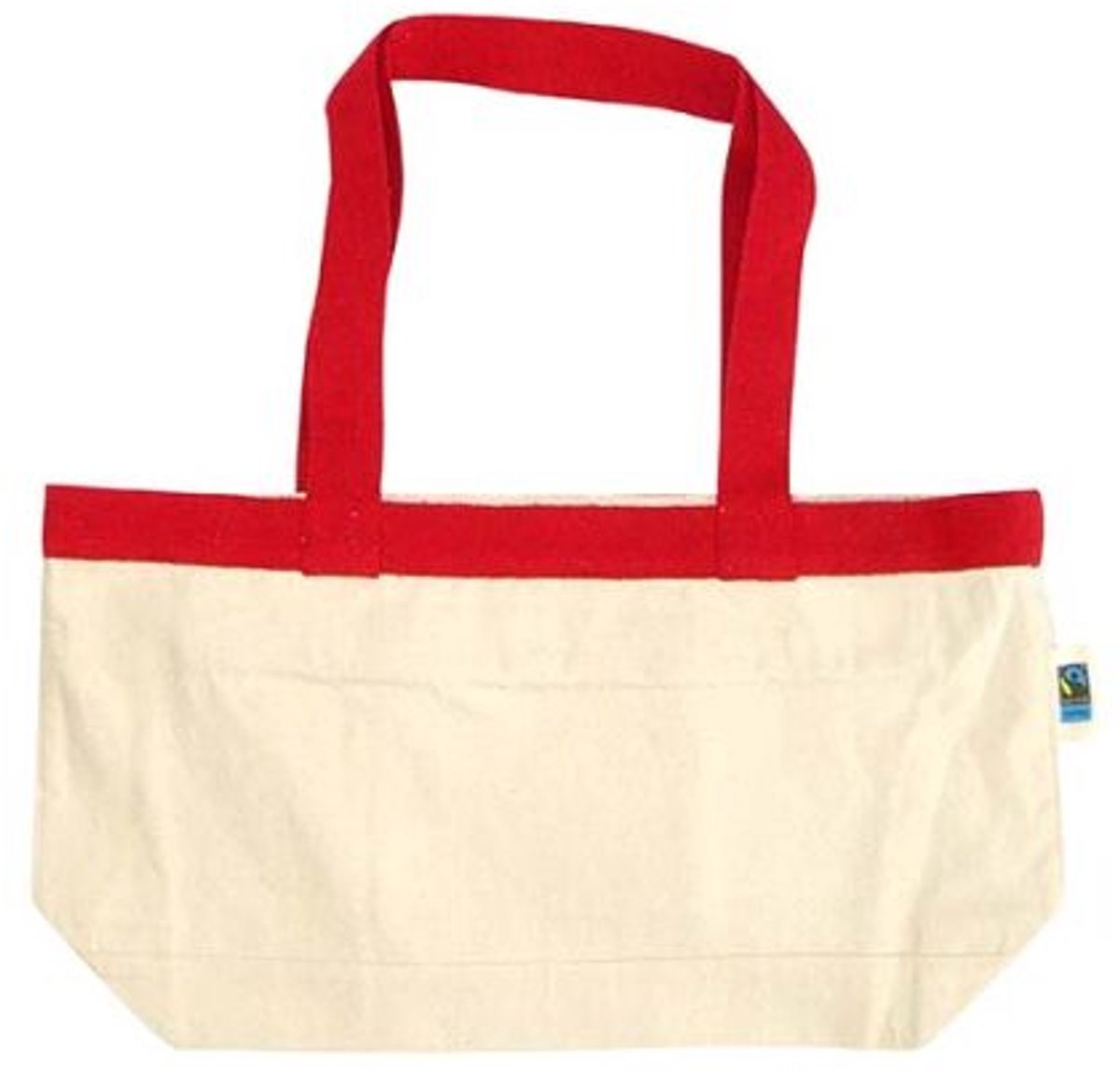 25 stuks Extra stevige katoenen shopper/allround tas - OEKO-TEX®/Fairtrade - ecru/rood