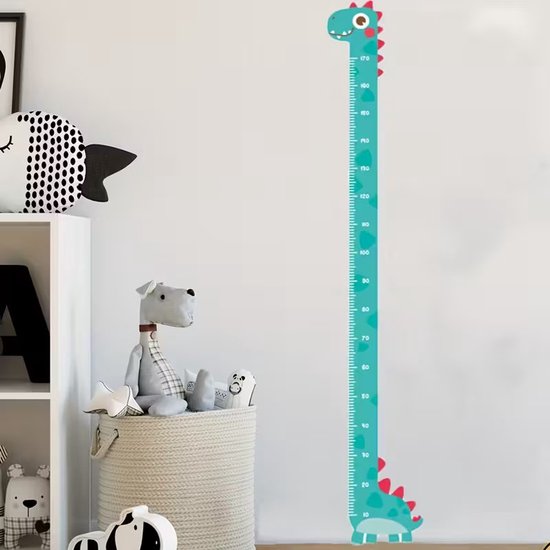 Dinosaurus groeimeter muurstickers – Hoogtemeter tot 180 cm – Regenboog & dino thema – Zelfklevend & verwijderbaar – Educatieve wanddecoratie voor kinderkamers – PVC sticker unisex — afbeelding 5