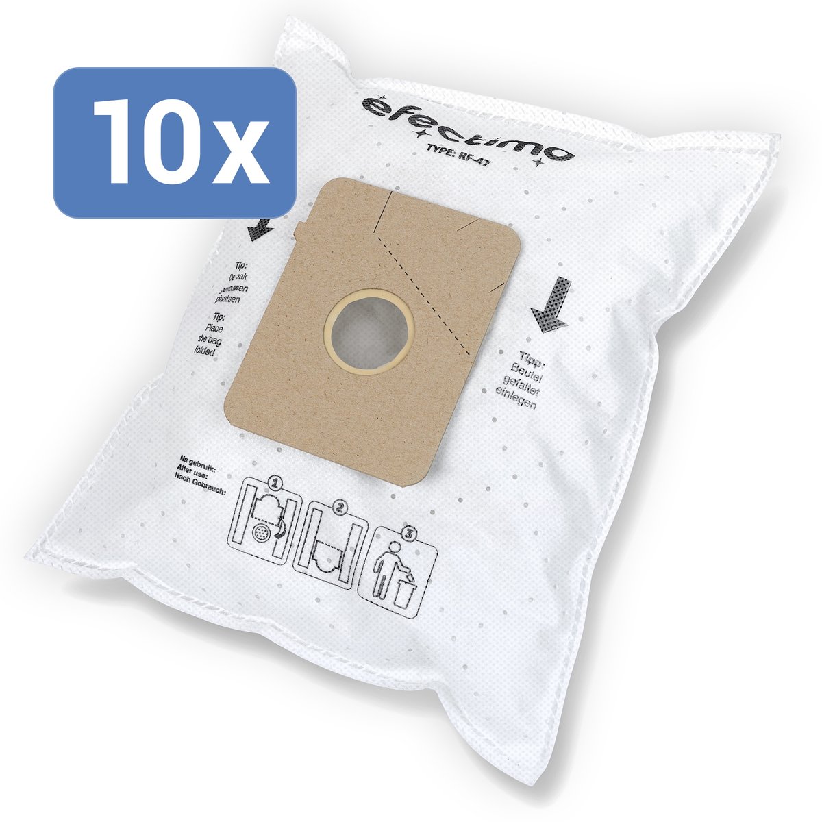 Stofzuigerzakken Siemens Big Bag 3l van efectimo - 10 stuks - drielaags topkwaliteit microvezel - geschikt voor Siemens Big Bag 3l stofzuigerzakken