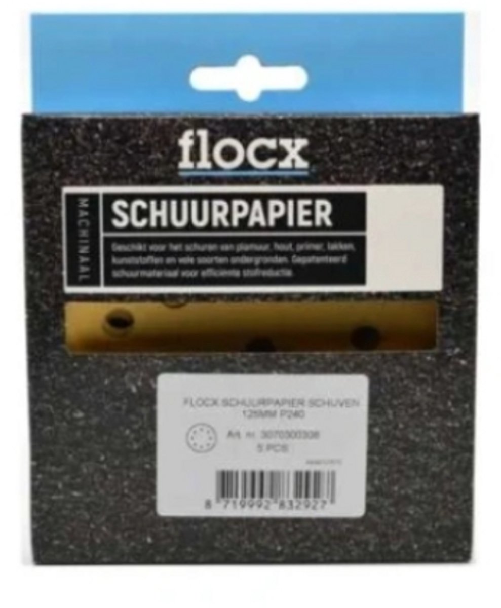 Schuurpapier schijven 125 mm korrel p150 5 stuks