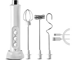 Daity 1 set - 3-in-1 draagbare elektrische melkopschuimer - oplaadbare handmelkopschuimer - snelle drankblender - koffieschuimstaafje