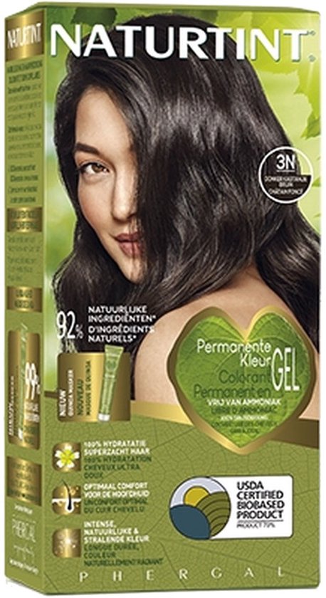 3N Donker Kastanjebruin - NATURTINT - 170ml - Vegan - Ammoniakvrij - BioBased Certified - Microplastic FREE