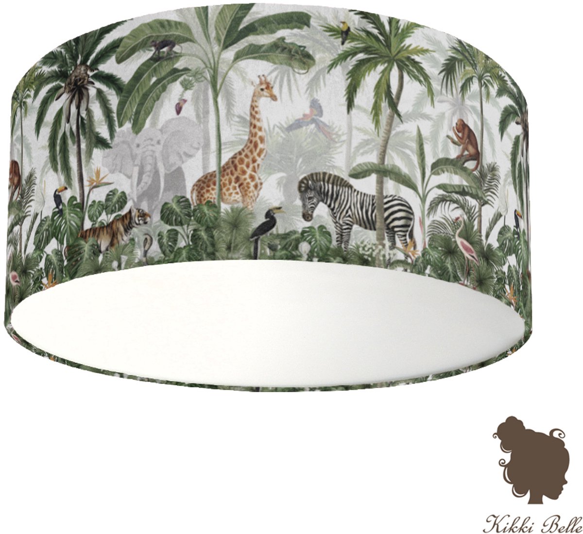 Plafondlamp Jungle Jive Kikki Belle-sfeerverlichting-jungle-zebra-giraf-incl diffuser-incl plafondfitting