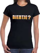 Biertje tekst t-shirt zwart dames - feest shirt Biertje voor dames M