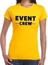 Event crew tekst t-shirt geel dames - evenementen crew / personeel shirt XL