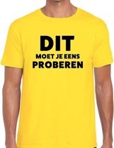 Dit moet je eens proberen beurs/evenementen t-shirt geel heren 2XL