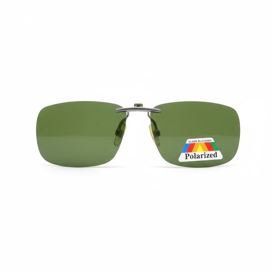 Loud and Clear® Clip On Zonnebril - Overzet - Opzet - Voorzet - Heren - Dames - Groen - Gepolariseerd - Polariserend - 130x43mm
