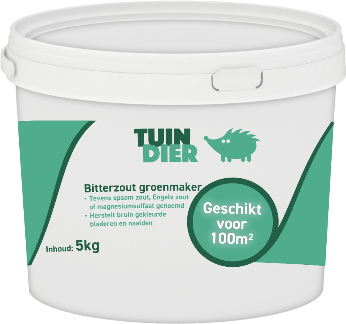 Bitterzout groenmaker | Magnesiumsulfaat | Epsom zout | Engels zout | In handige bewaaremmer | 5.000 gram | 5 kilogram | TUIN-DIER