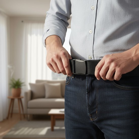 LOUD AND CLEAR® - Riem - Broekriem - Koppelriem - Zonder Gaatjes - Heren - Dames - Zwart - 120cm