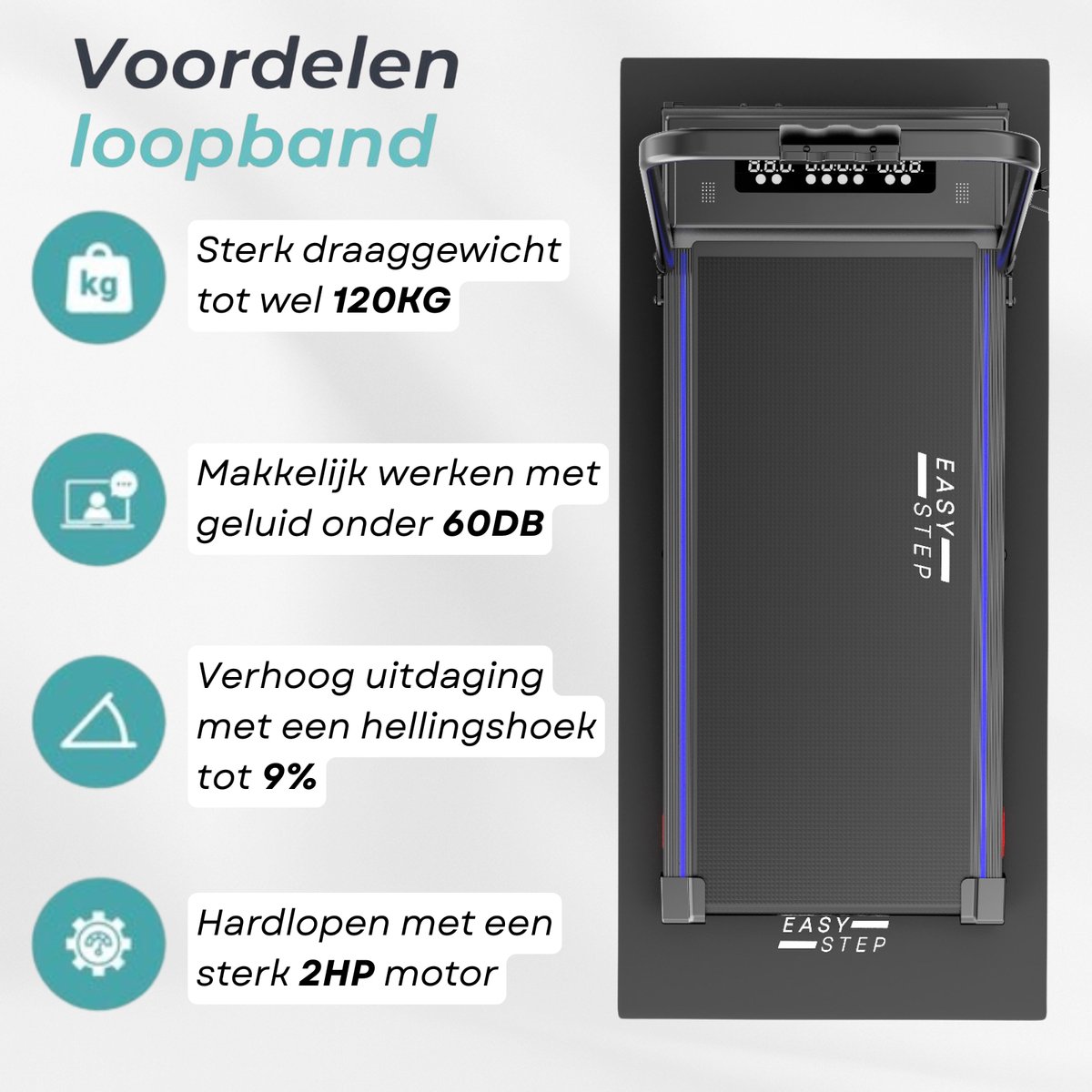 Easystep V10h Loopband Opvouwbaar 10 km/h Zwart - afbeelding 2