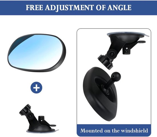 Kinderwagen achteruitkijkspiegel - HD groothoek + 360° verstelbare auto achteruitkijkspiegel - Universele auto-interieur accessoire zuignap spiegel - Geschikt voor autostoel achteruitkijkspiegel - 3-in-1 clip + zuignap van Merkloos — afbeelding 3