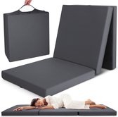 Beautissu Campix - opvouwbare matras 80x195 cm - reisbed matras & gastenmatras- zitblok opvouwbaar - rechthoekig in antraciet