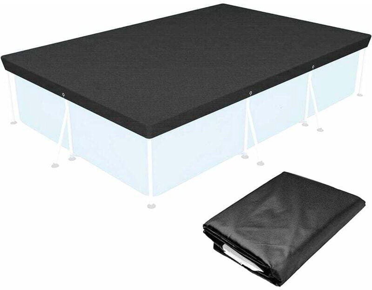 Beschermhoes voor zwembad - 221*150cm - Rechthoekige afdekking voor zwembad - Winterafdekking - Buitenzwembadafdekking, Waterdichte rechthoekige zwembadafdekking UV-bestendig en stofdicht Zwembadbeschermer voor framezwembaden