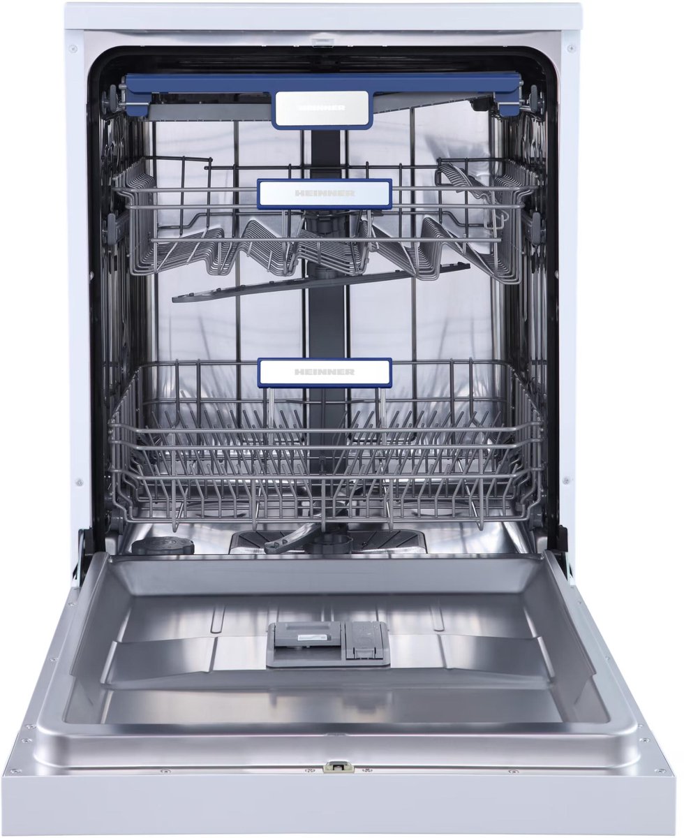 Heinner HDW-FSM60714AWD+++ Vrijstaand Vaatwasser – 14 Couverts – Automatische Deuropening – Digitaal Display – 7 Wasprogramma’s – AquaStop – Wit – 5 Jaar Garantie — afbeelding 3