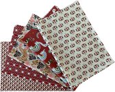 BINK Bedding - 5 lapjes - 100% katoen - Quilt Patchwork - Rouge - 60 x 40 cm - Set = 5 lapjes stof - hobby - creatief - naaien
