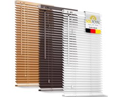 Sol Royal JH3 FSC® gecertificeerd houten Jaloezie SolDecor rolgordijnen in wit 130x160 cm - Milieuvriendelijk geproduceerd