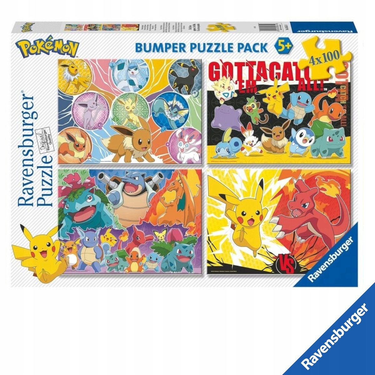 Ravensburger Pokémon Puzzel Set - 4 x 100 Stukjes