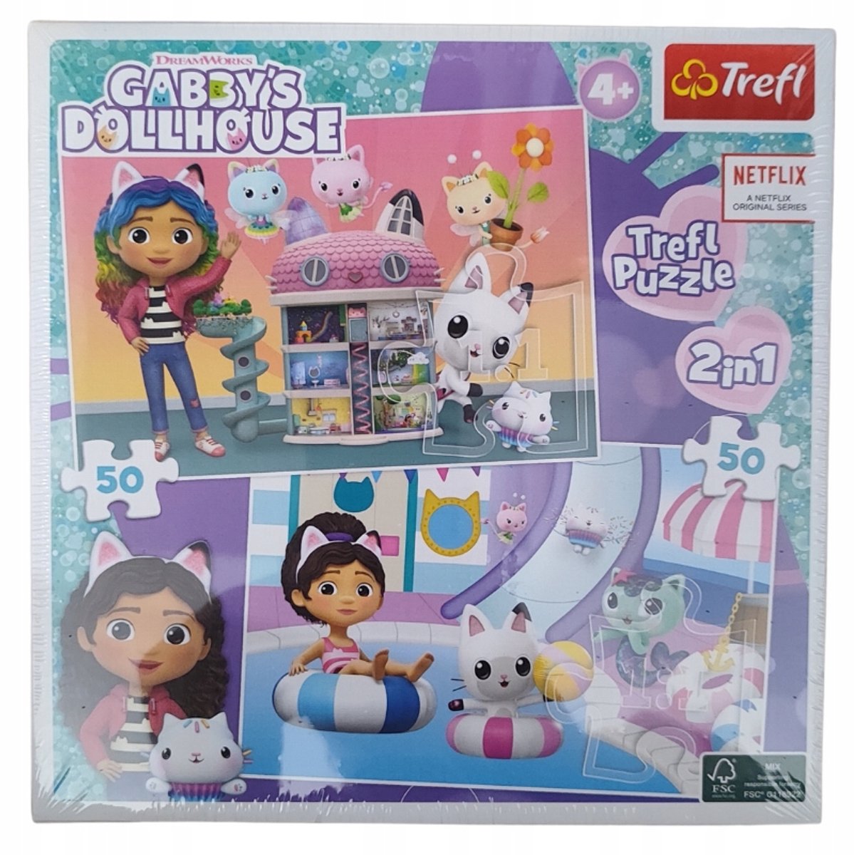 Trefl 2x 50 Stuk Puzzel 2-in-1 Gabby's Poppenhuis