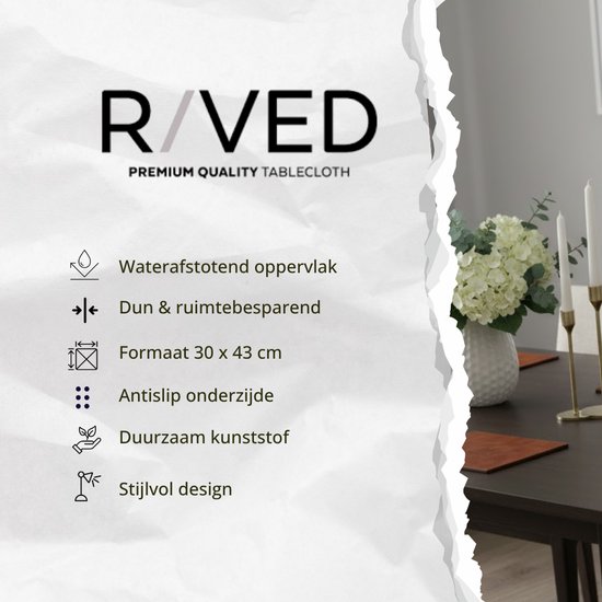 Sets de Napperons Raved Vera - Set de 6 pièces - Koper - Plastique - Table à manger - Sous-couche - Hydrofuge