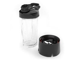 Blendtec GO (850 ml) fles, herbruikbare mixbeker, incl. reisdeksel, BPA-vrij glas, transparant