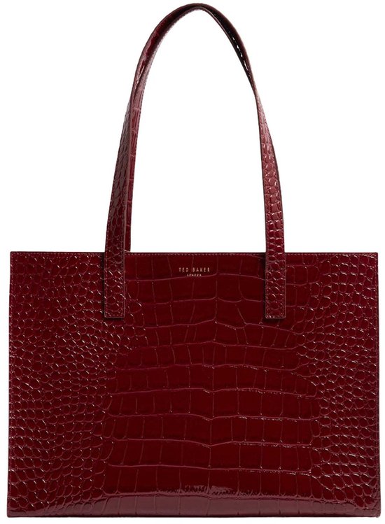 Ted Baker sac à main Welona Elongated Croc Effect Icon Bag Wine bordeaux