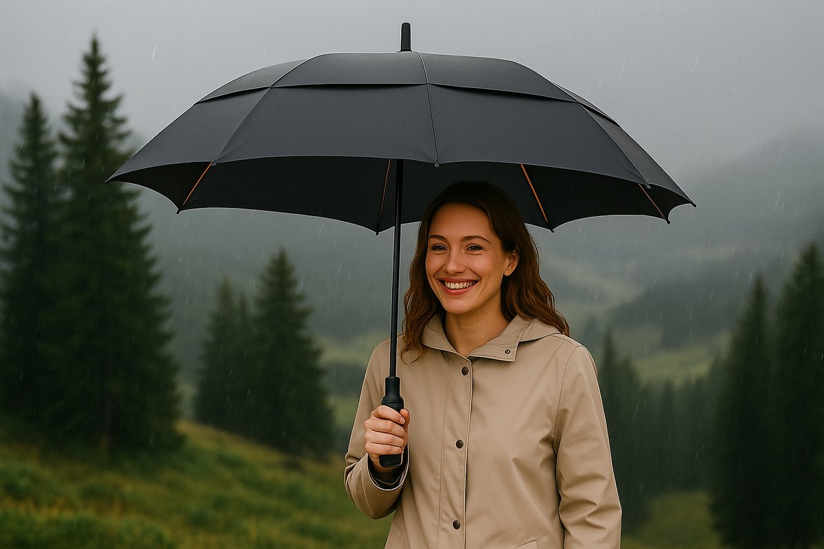 Falcone - Luxe Paraplu - Ø 130 cm - Windproof Glasfiber Frame - Zwart — cadeau in Cadeau-ideeën - foto 6