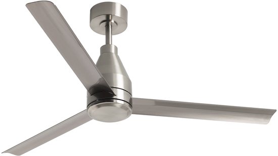 Plafondventilator 3 bladen 132 cm Ø, 40W DC motor, zomer-winter functie, timer, afstandsbediening, zilver