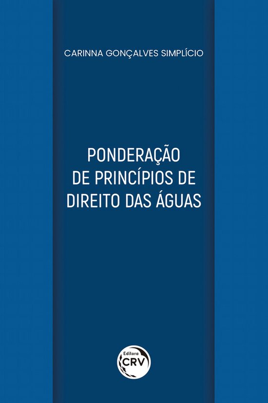 Ponderação de princípios de direito das águas - cover