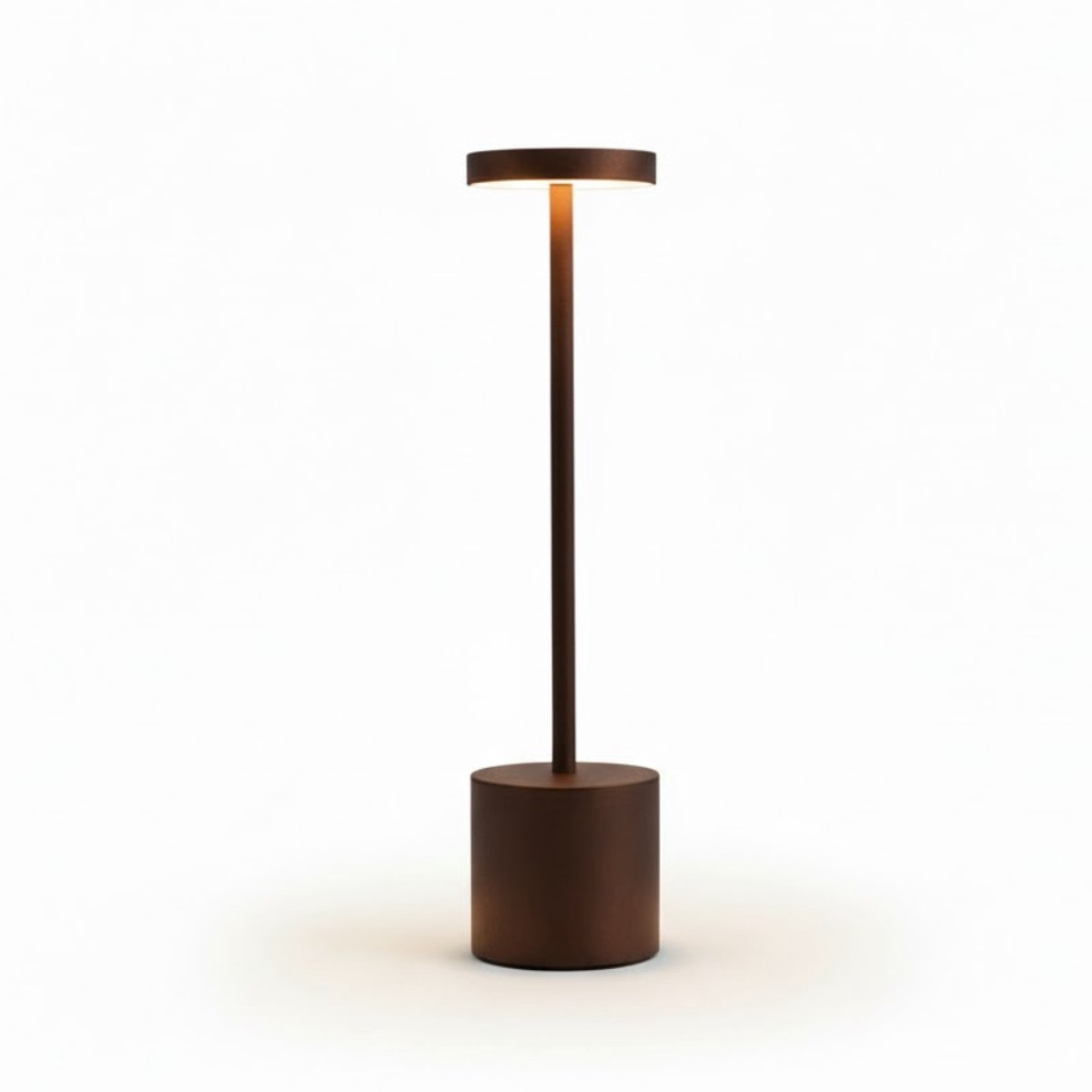 OMNIEXA Tafellamp - Mat Bruin – Dimbaar & Draadloos – 3 Lichtstanden – LED Designlamp met TouchControl – Sfeervolle Tafellamp voor Woonkamer, Slaapkamer of Horeca - 34cm