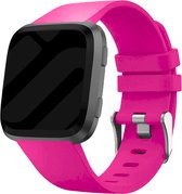 Siliconen Smartwatch bandje - Geschikt voor Fitbit Versa / Versa 2 silicone band - roze - Strap-it Horlogeband / Polsband / Armband - Maat: Maat S