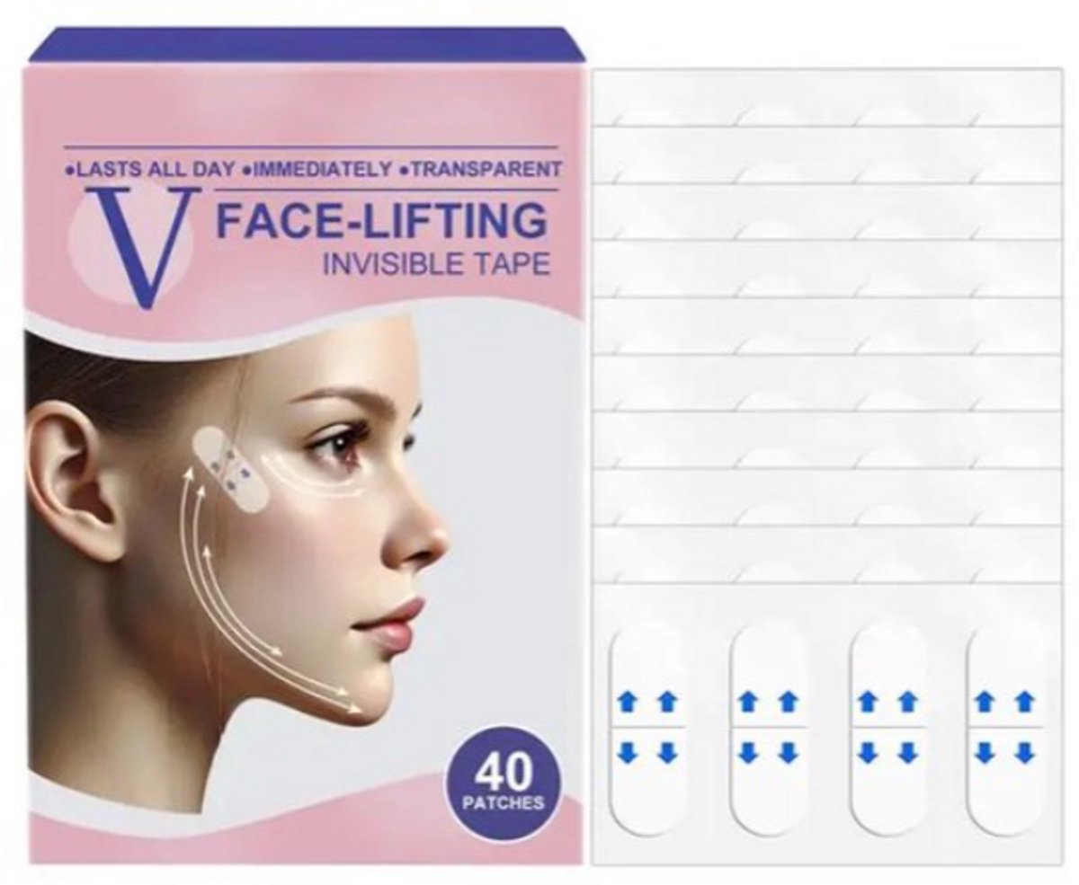 Onzichtbare Facelift Tape – Gezichts- en Neklift Tape tegen Dubbele Kin, Verslapte Huid en Rimpels – Instant Face Lifting Tape