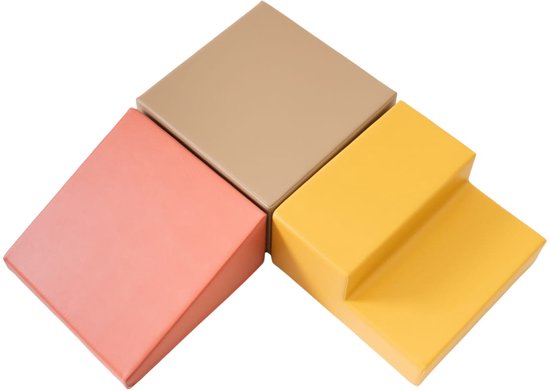 Set de 3 blocs de mousse Soft Play - Mini Climbie rose pastel