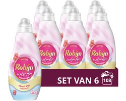 Robijn - Vloeibaar Wasmiddel - Wol & Fijn - 6 flessen - 108 wasbeurten - Voordeelverpakking