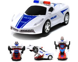 Robot Police Car - Transformerende Politieauto naar robot - 2-in-1 met Licht & Geluid - incl. batterijen