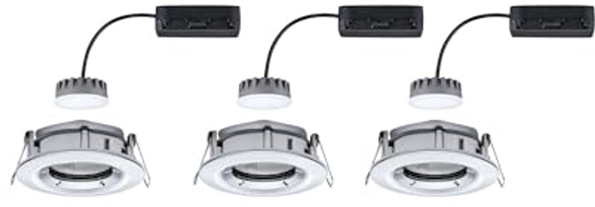 Ronde zwenkbare LED inbouwspots IP65 - Set van 3